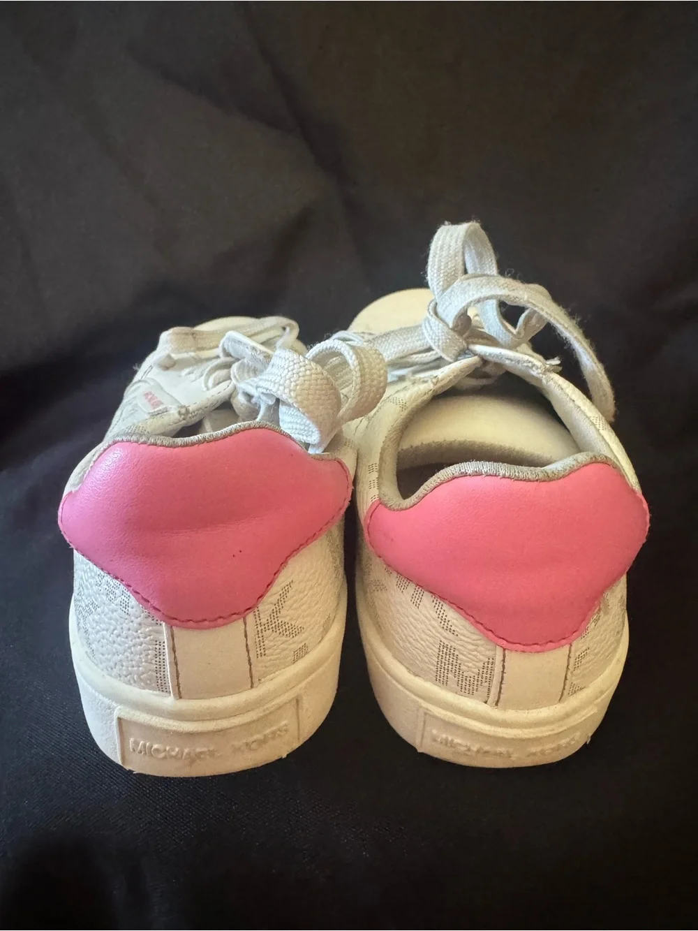 Michael Kors Kids White and Pink Logo Casual Sneakers